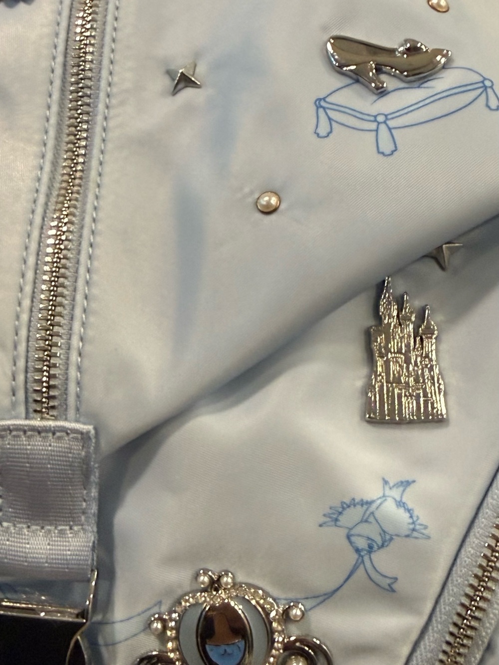 Disney Cinderella Minimalist Studded Mini Backpack AND Matching Wallet - NWT - Picture 5 of 15